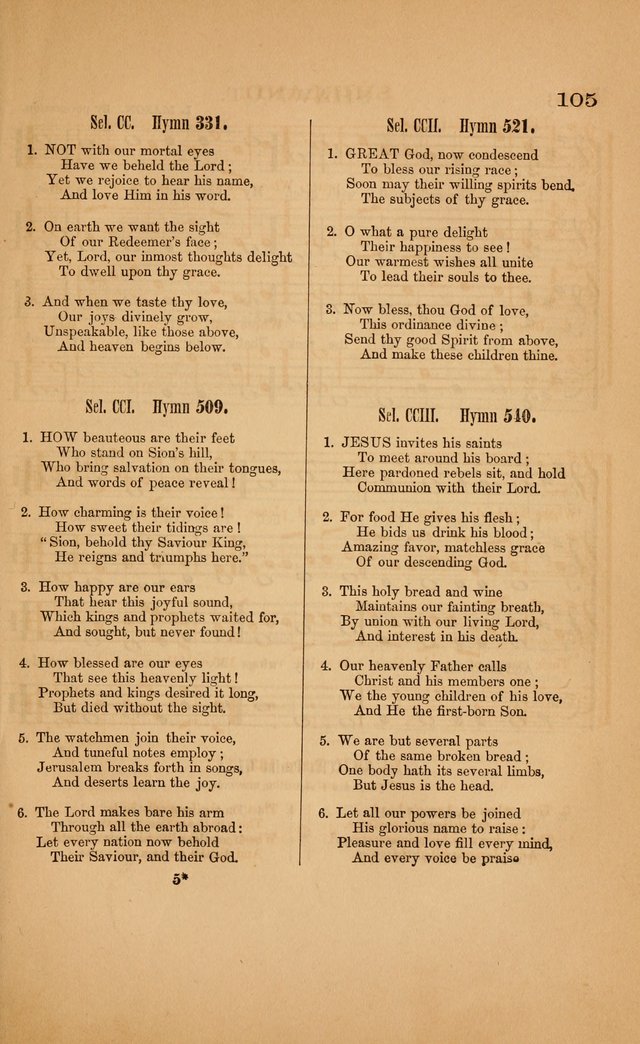 Church music: with selections for the ordinary occasions of public and social worship, from the Psalms and hymns of the Presbyterian Church in the United States of America page 105