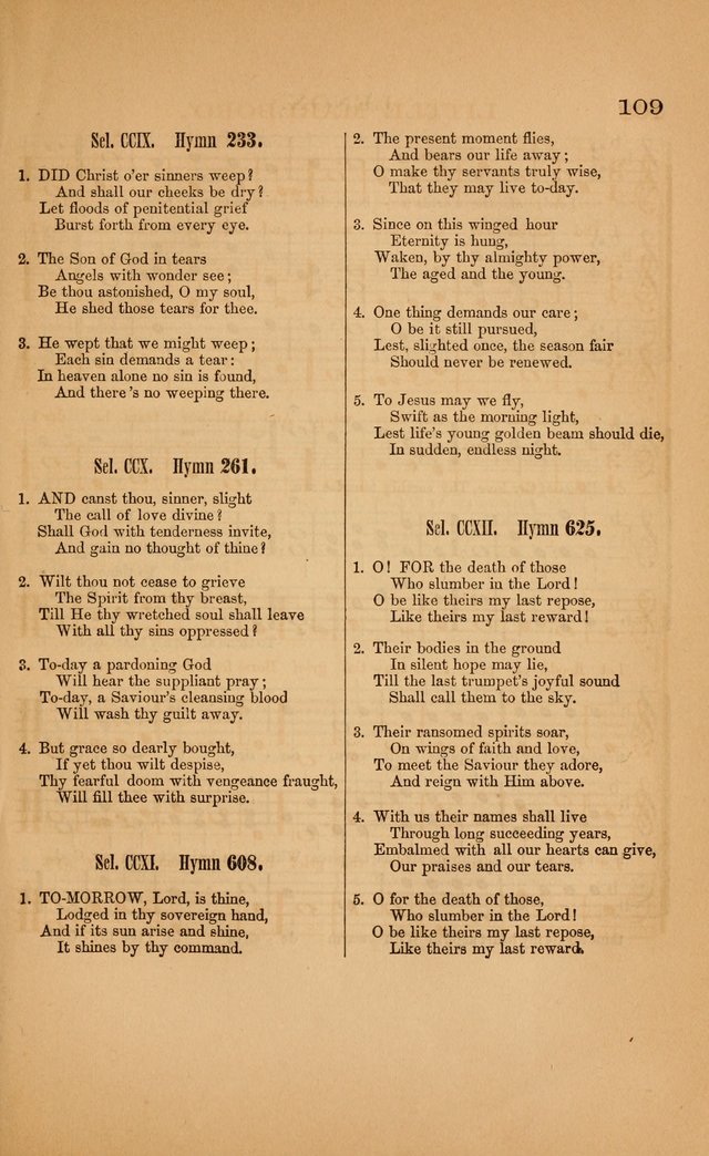 Church music: with selections for the ordinary occasions of public and social worship, from the Psalms and hymns of the Presbyterian Church in the United States of America page 109