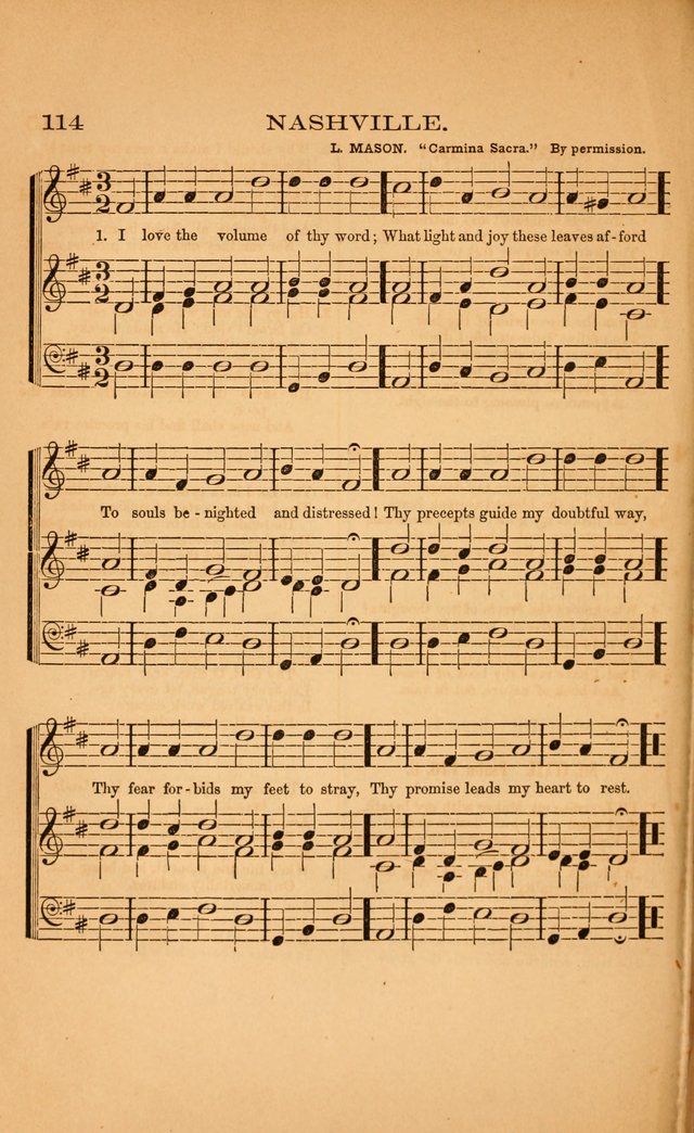 Church music: with selections for the ordinary occasions of public and social worship, from the Psalms and hymns of the Presbyterian Church in the United States of America page 114