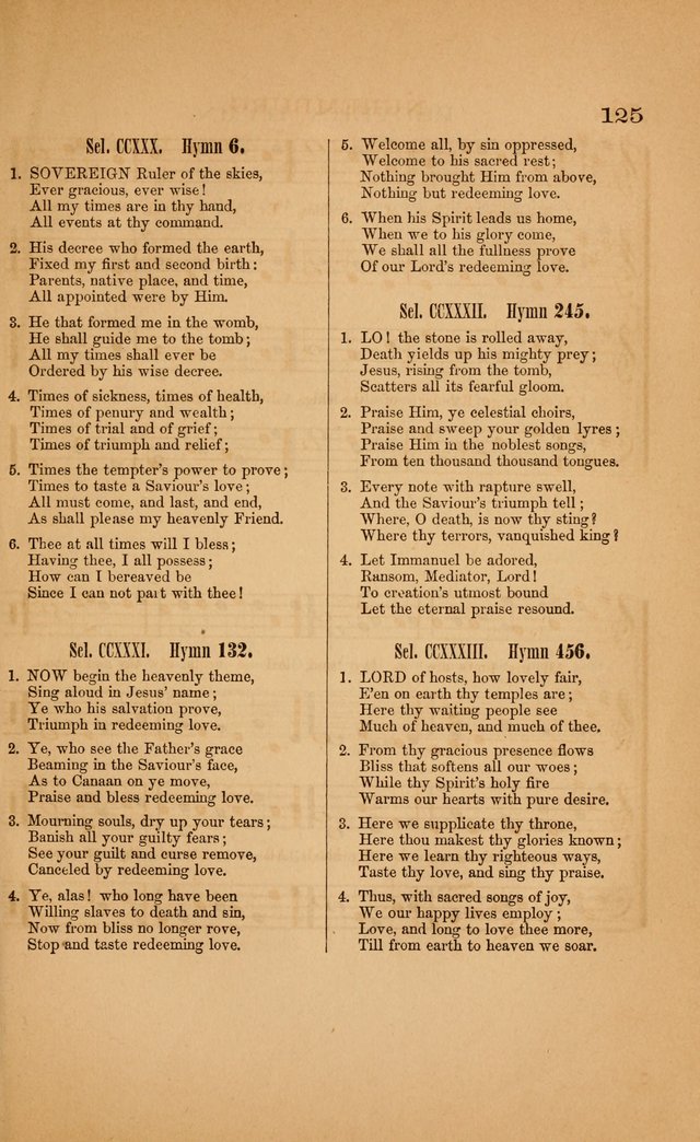 Church music: with selections for the ordinary occasions of public and social worship, from the Psalms and hymns of the Presbyterian Church in the United States of America page 125