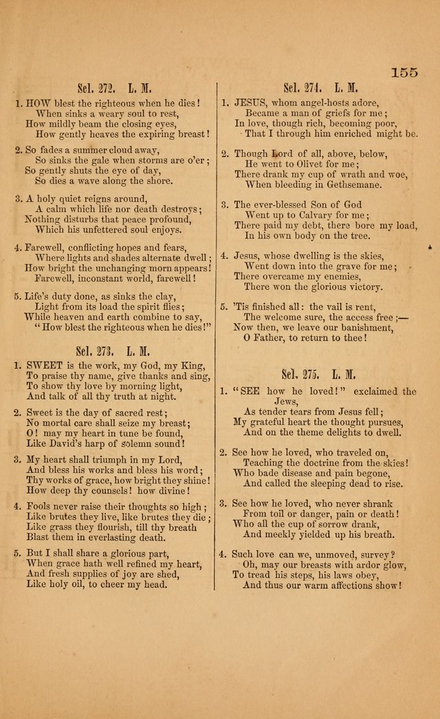 Church music: with selections for the ordinary occasions of public and social worship, from the Psalms and hymns of the Presbyterian Church in the United States of America page 155