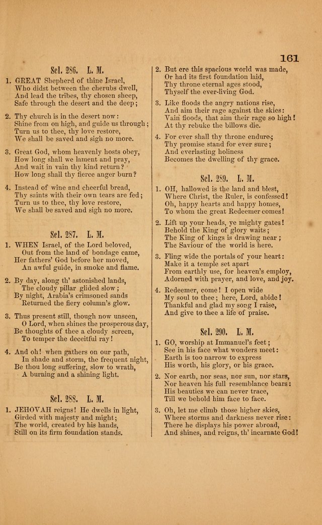 Church music: with selections for the ordinary occasions of public and social worship, from the Psalms and hymns of the Presbyterian Church in the United States of America page 161