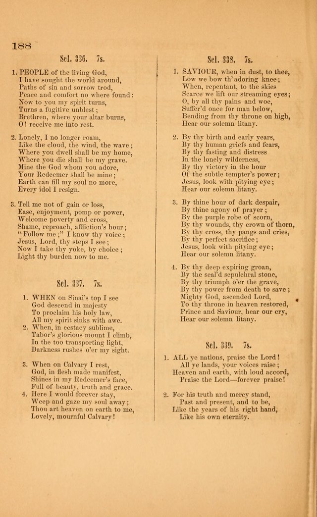 Church music: with selections for the ordinary occasions of public and social worship, from the Psalms and hymns of the Presbyterian Church in the United States of America page 188