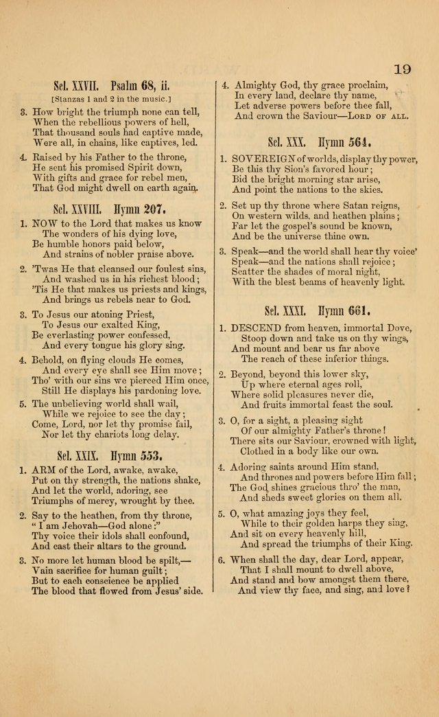 Church music: with selections for the ordinary occasions of public and social worship, from the Psalms and hymns of the Presbyterian Church in the United States of America page 19