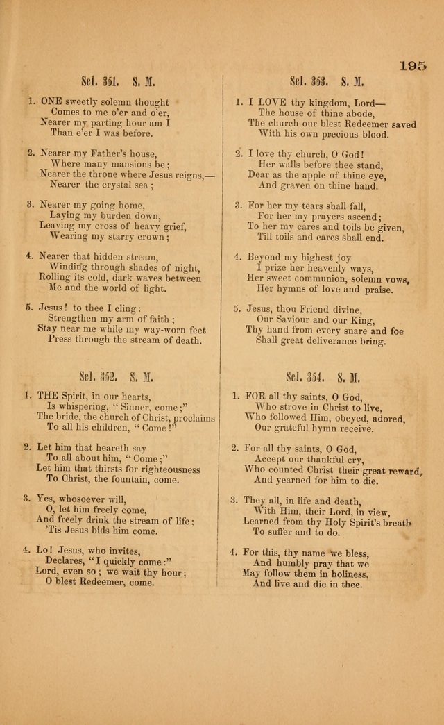 Church music: with selections for the ordinary occasions of public and social worship, from the Psalms and hymns of the Presbyterian Church in the United States of America page 195