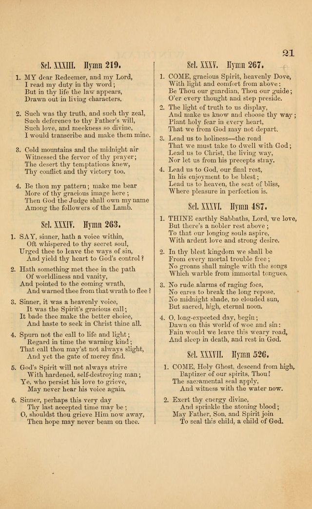 Church music: with selections for the ordinary occasions of public and social worship, from the Psalms and hymns of the Presbyterian Church in the United States of America page 21