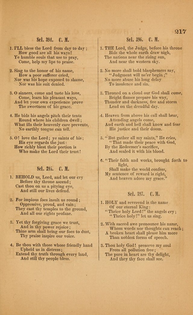 Church music: with selections for the ordinary occasions of public and social worship, from the Psalms and hymns of the Presbyterian Church in the United States of America page 217