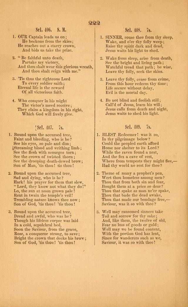 Church music: with selections for the ordinary occasions of public and social worship, from the Psalms and hymns of the Presbyterian Church in the United States of America page 222