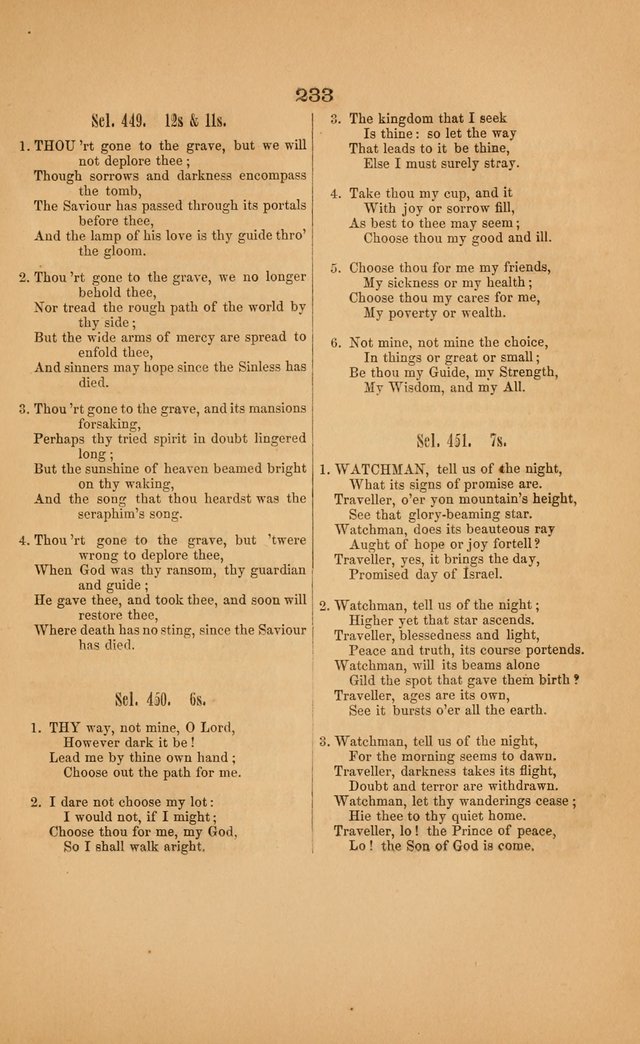 Church music: with selections for the ordinary occasions of public and social worship, from the Psalms and hymns of the Presbyterian Church in the United States of America page 233