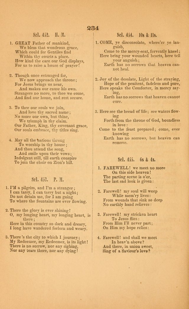 Church music: with selections for the ordinary occasions of public and social worship, from the Psalms and hymns of the Presbyterian Church in the United States of America page 234