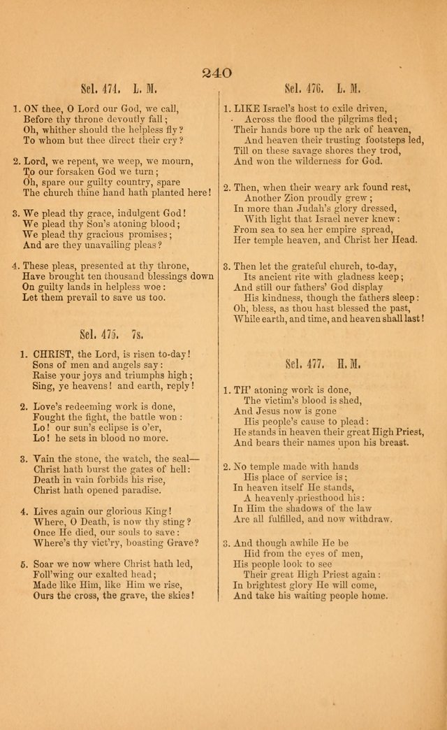 Church music: with selections for the ordinary occasions of public and social worship, from the Psalms and hymns of the Presbyterian Church in the United States of America page 240