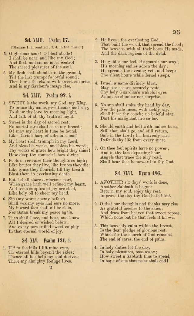 Church music: with selections for the ordinary occasions of public and social worship, from the Psalms and hymns of the Presbyterian Church in the United States of America page 25