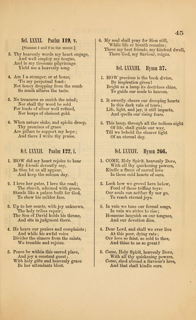 Church music: with selections for the ordinary occasions of public and social worship, from the Psalms and hymns of the Presbyterian Church in the United States of America page 45