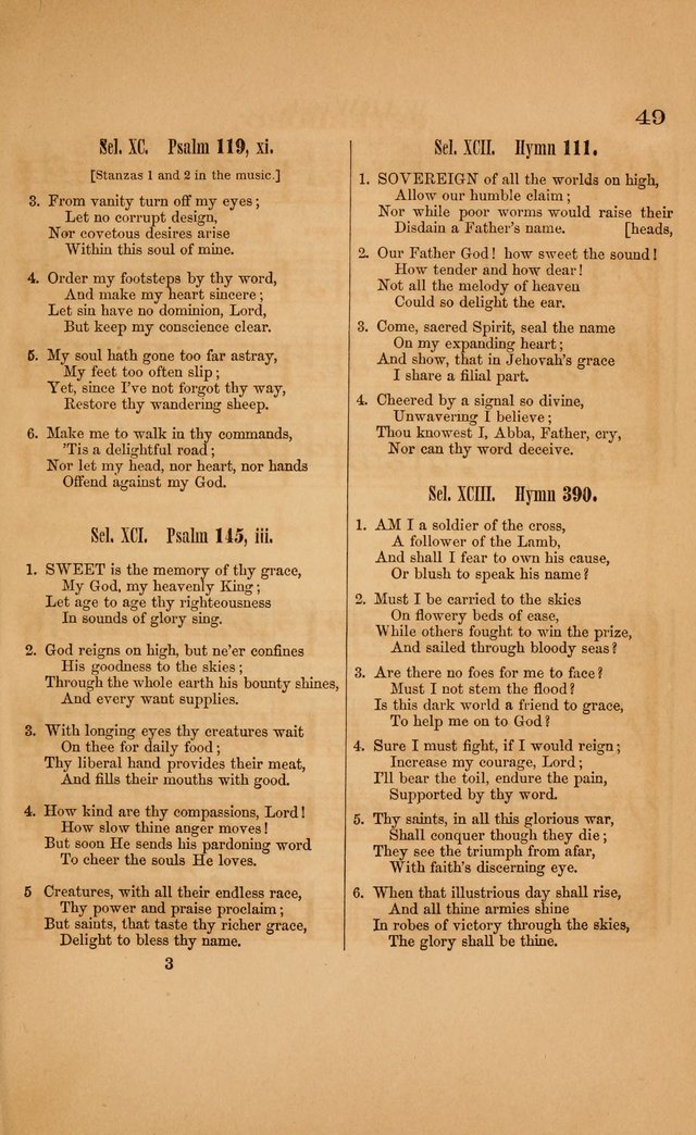 Church music: with selections for the ordinary occasions of public and social worship, from the Psalms and hymns of the Presbyterian Church in the United States of America page 49