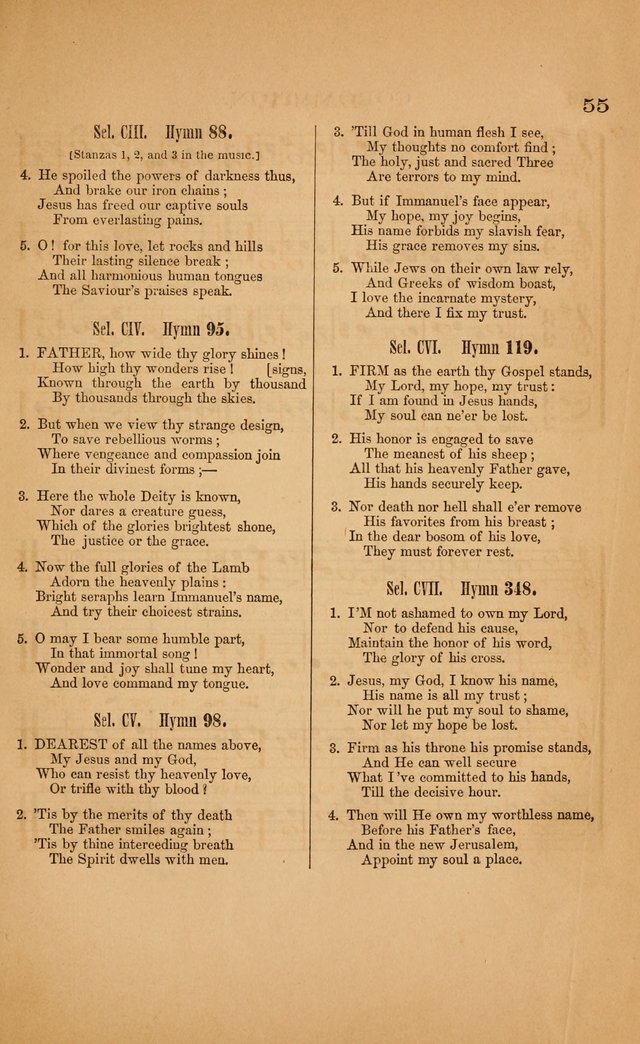 Church music: with selections for the ordinary occasions of public and social worship, from the Psalms and hymns of the Presbyterian Church in the United States of America page 55