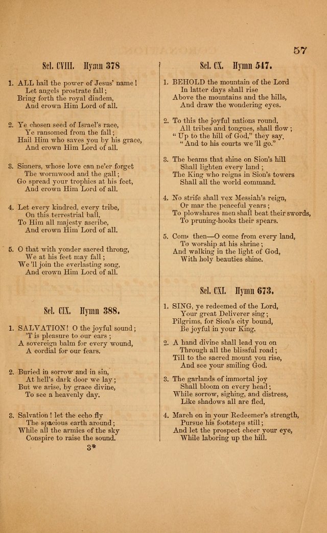 Church music: with selections for the ordinary occasions of public and social worship, from the Psalms and hymns of the Presbyterian Church in the United States of America page 57