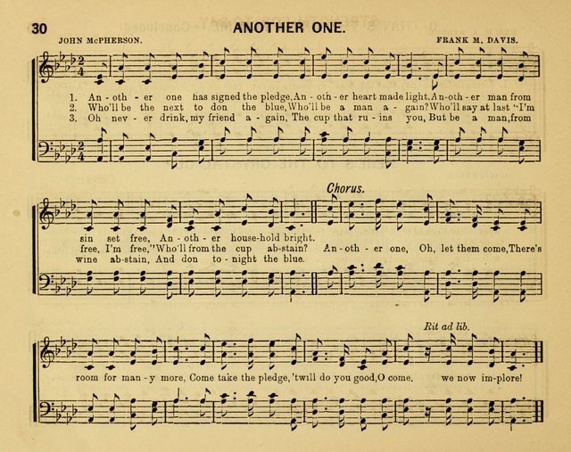 Crystal Notes: a choice collection of new temperance hymns and songs for red, white and blue ribbon clubs, gospel meetings, and every phase of the temperance work... page 30