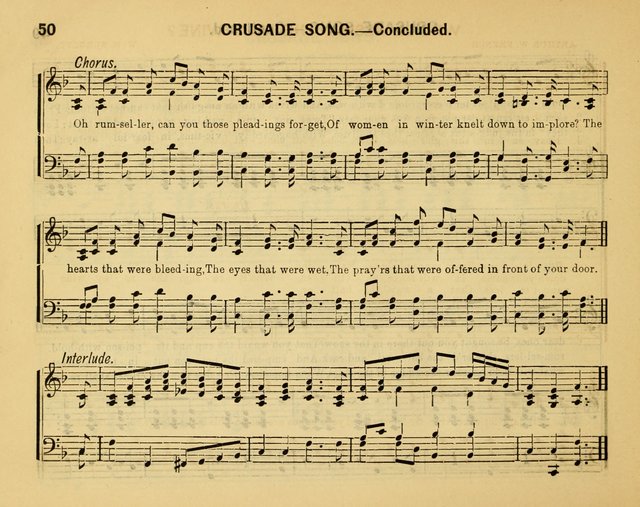 Crystal Notes: a choice collection of new temperance hymns and songs for red, white and blue ribbon clubs, gospel meetings, and every phase of the temperance work... page 50