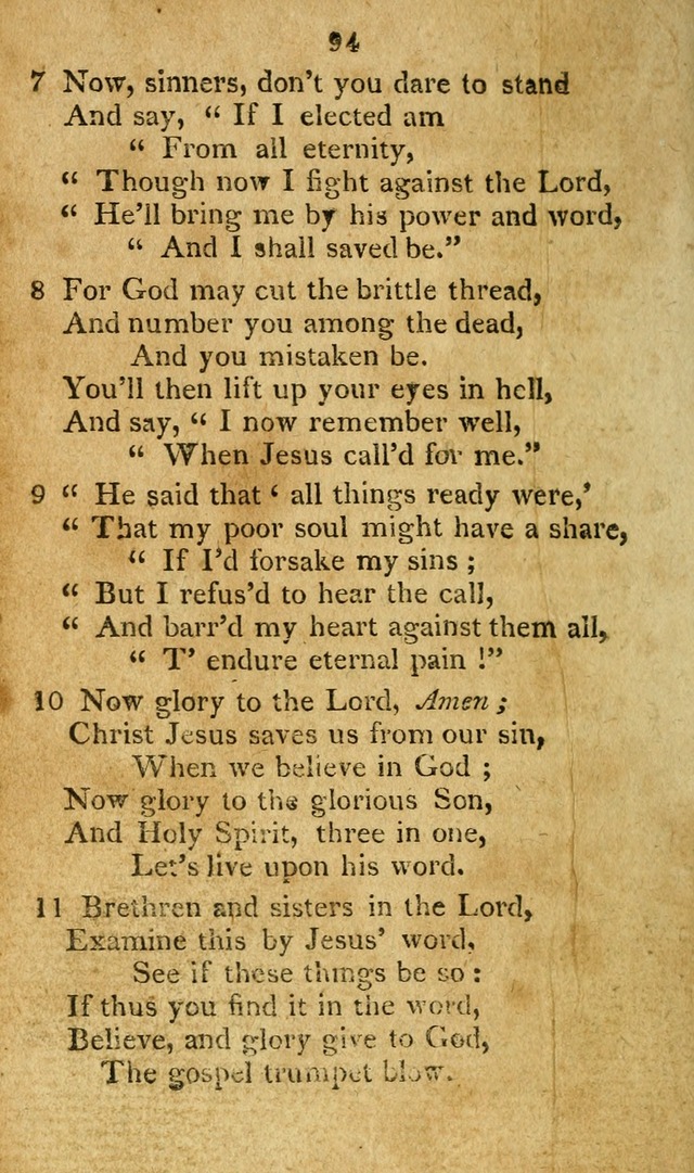 A Collection of original and select hymns and spiritual songs: for the use of Christian societies page 99