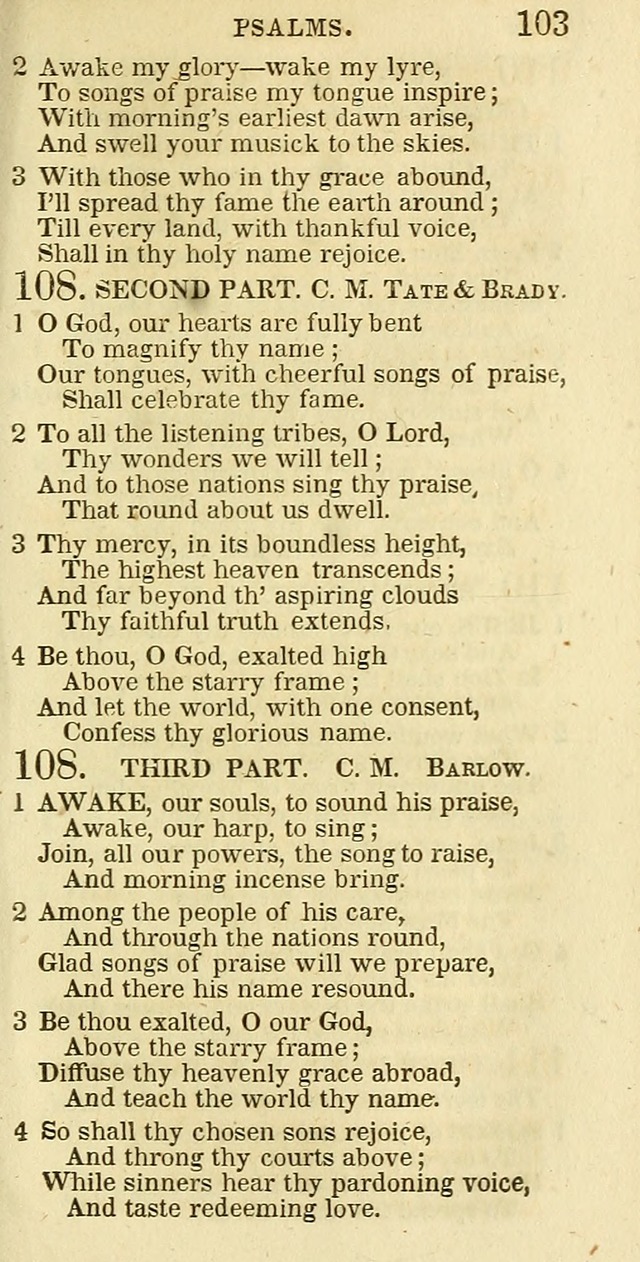 The Christian Psalmist: being a collection of psalms, hymns, and spiritual songs compiled from the most approved authors, and designed as a standard hymn book for public and social worship page 103