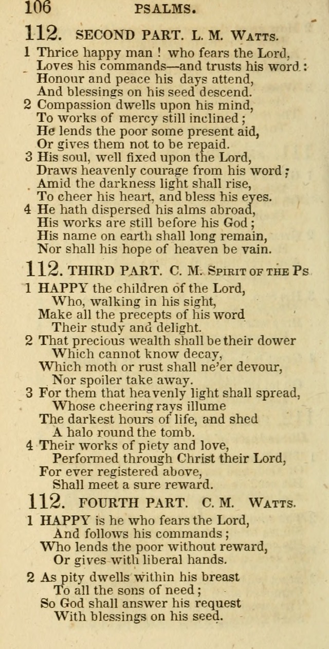 The Christian Psalmist: being a collection of psalms, hymns, and spiritual songs compiled from the most approved authors, and designed as a standard hymn book for public and social worship page 106