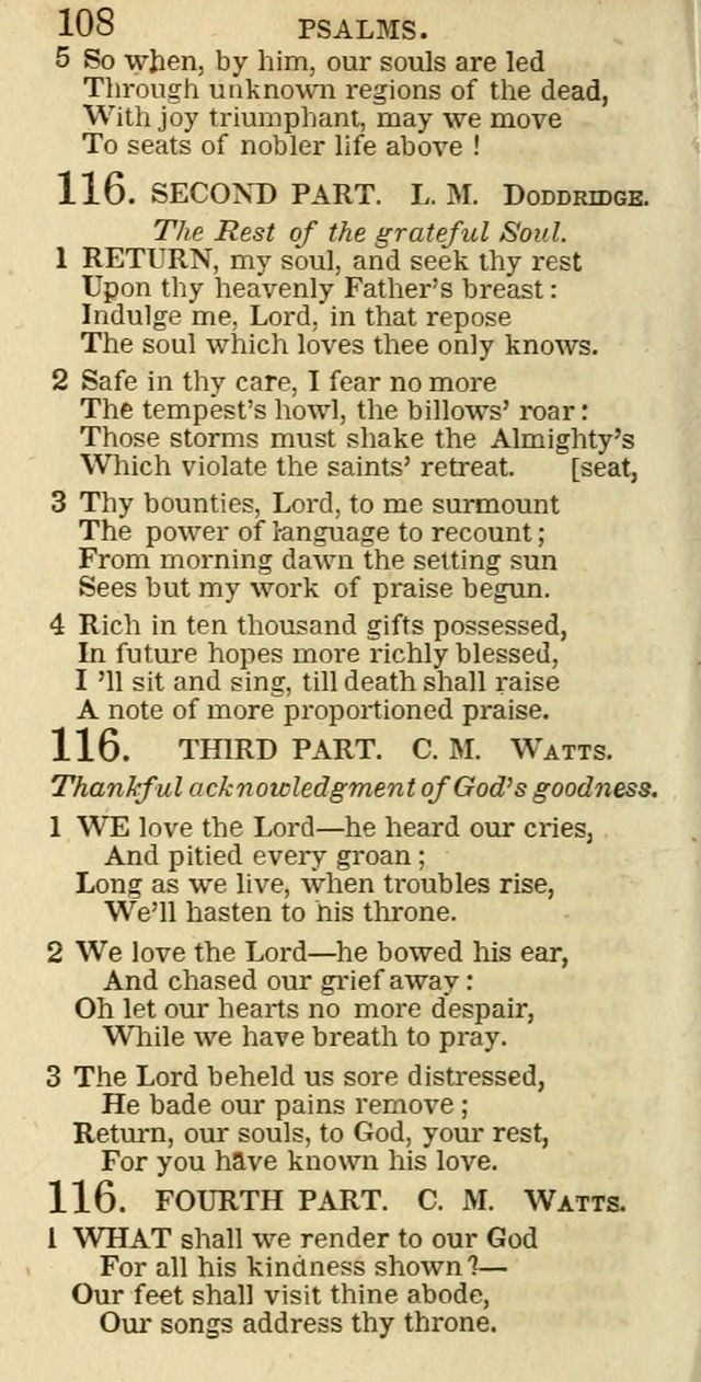 The Christian Psalmist: being a collection of psalms, hymns, and spiritual songs compiled from the most approved authors, and designed as a standard hymn book for public and social worship page 108