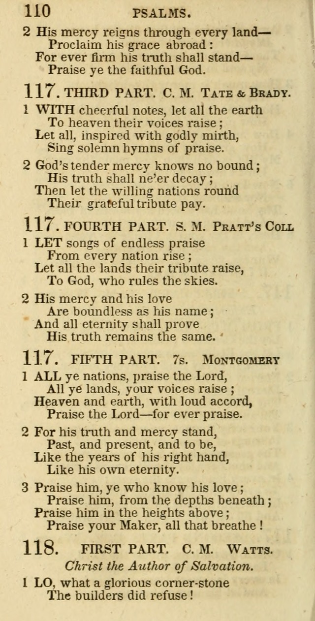 The Christian Psalmist: being a collection of psalms, hymns, and spiritual songs compiled from the most approved authors, and designed as a standard hymn book for public and social worship page 110