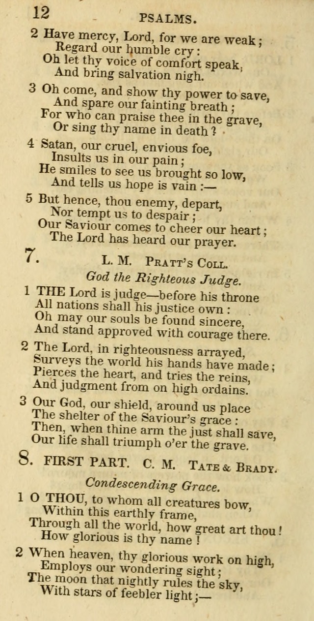 The Christian Psalmist: being a collection of psalms, hymns, and spiritual songs compiled from the most approved authors, and designed as a standard hymn book for public and social worship page 12