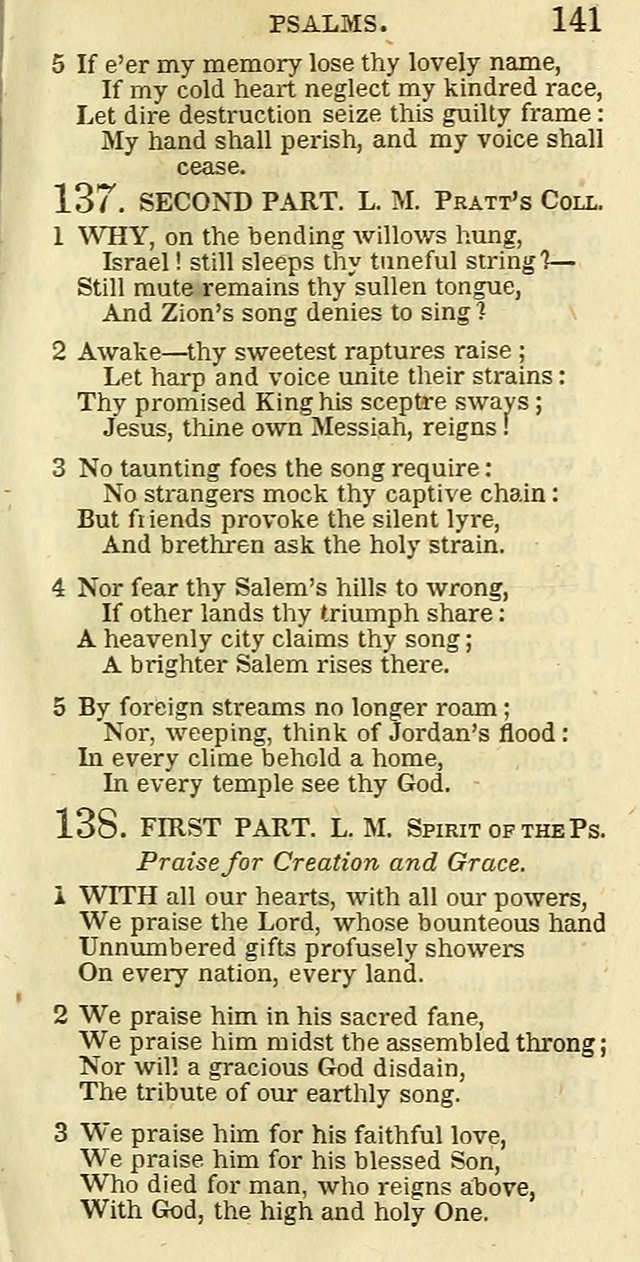 The Christian Psalmist: being a collection of psalms, hymns, and spiritual songs compiled from the most approved authors, and designed as a standard hymn book for public and social worship page 141