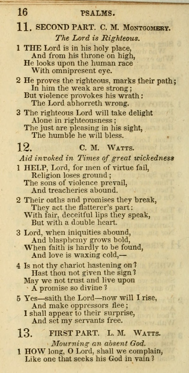 The Christian Psalmist: being a collection of psalms, hymns, and spiritual songs compiled from the most approved authors, and designed as a standard hymn book for public and social worship page 16