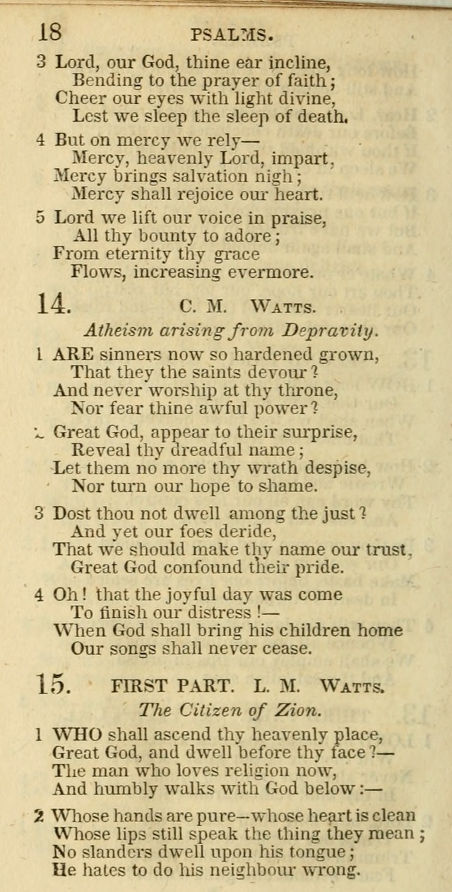 The Christian Psalmist: being a collection of psalms, hymns, and spiritual songs compiled from the most approved authors, and designed as a standard hymn book for public and social worship page 18