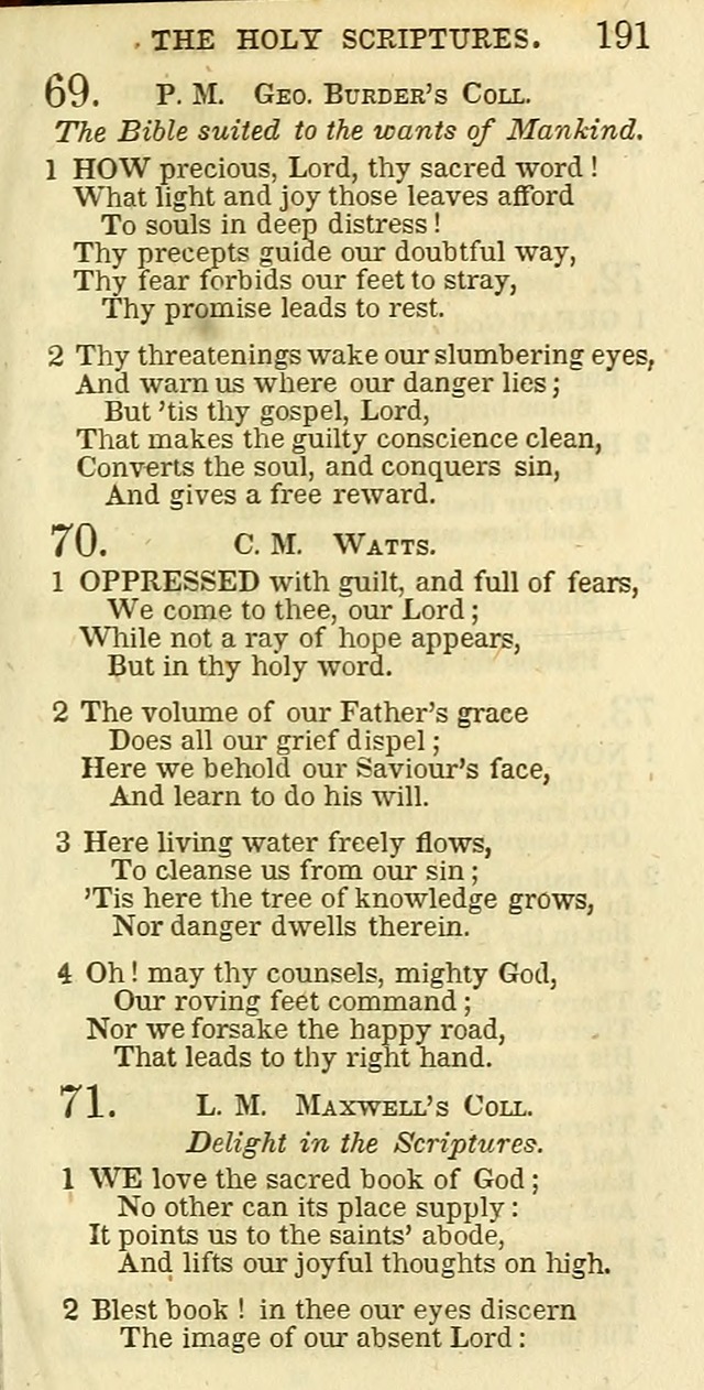 The Christian Psalmist: being a collection of psalms, hymns, and spiritual songs compiled from the most approved authors, and designed as a standard hymn book for public and social worship page 191