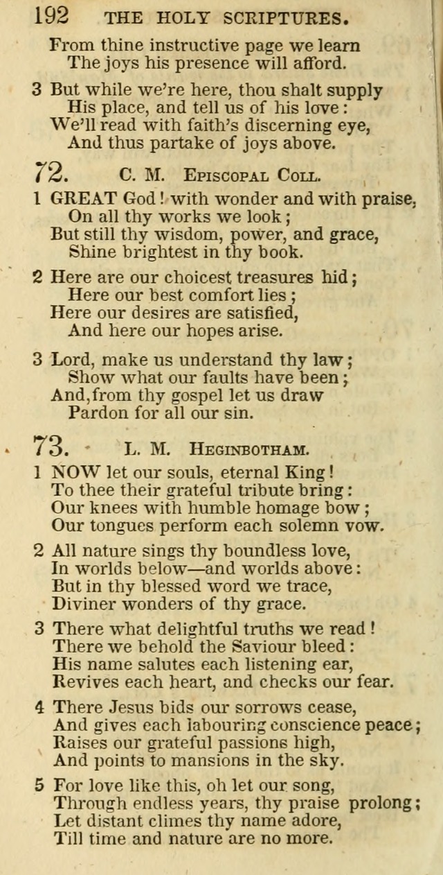 The Christian Psalmist: being a collection of psalms, hymns, and spiritual songs compiled from the most approved authors, and designed as a standard hymn book for public and social worship page 192