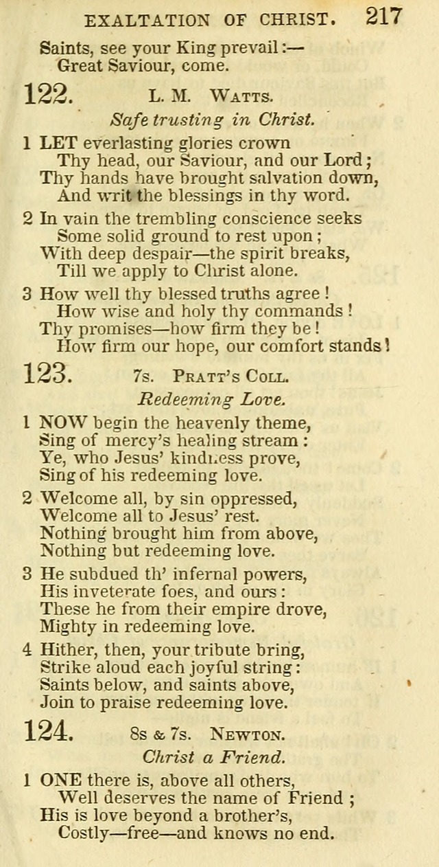 The Christian Psalmist: being a collection of psalms, hymns, and spiritual songs compiled from the most approved authors, and designed as a standard hymn book for public and social worship page 217