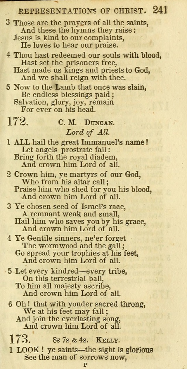 The Christian Psalmist: being a collection of psalms, hymns, and spiritual songs compiled from the most approved authors, and designed as a standard hymn book for public and social worship page 241