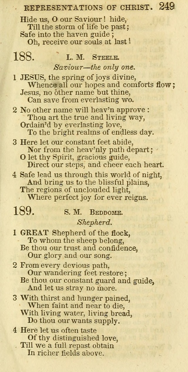 The Christian Psalmist: being a collection of psalms, hymns, and spiritual songs compiled from the most approved authors, and designed as a standard hymn book for public and social worship page 249