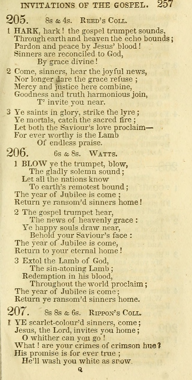 The Christian Psalmist: being a collection of psalms, hymns, and spiritual songs compiled from the most approved authors, and designed as a standard hymn book for public and social worship page 257