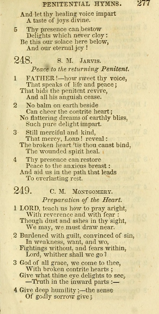The Christian Psalmist: being a collection of psalms, hymns, and spiritual songs compiled from the most approved authors, and designed as a standard hymn book for public and social worship page 277