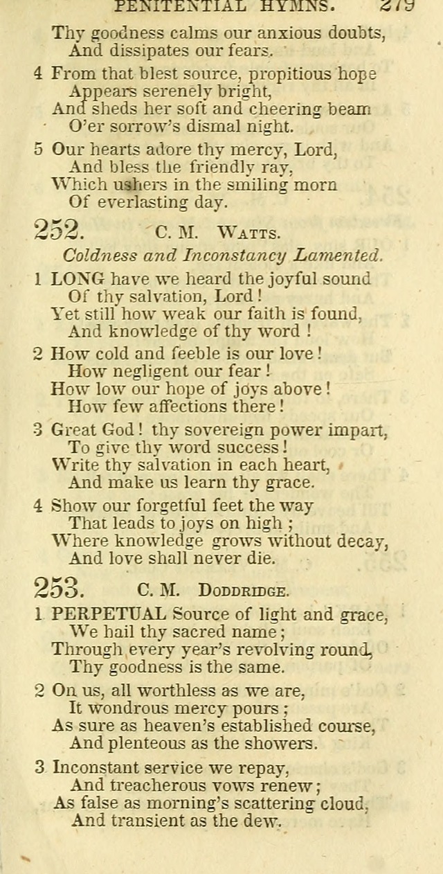 The Christian Psalmist: being a collection of psalms, hymns, and spiritual songs compiled from the most approved authors, and designed as a standard hymn book for public and social worship page 279