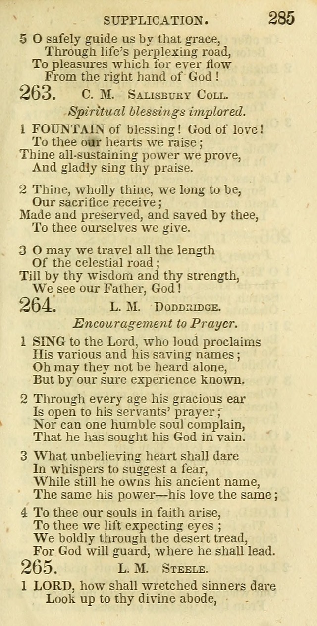 The Christian Psalmist: being a collection of psalms, hymns, and spiritual songs compiled from the most approved authors, and designed as a standard hymn book for public and social worship page 285
