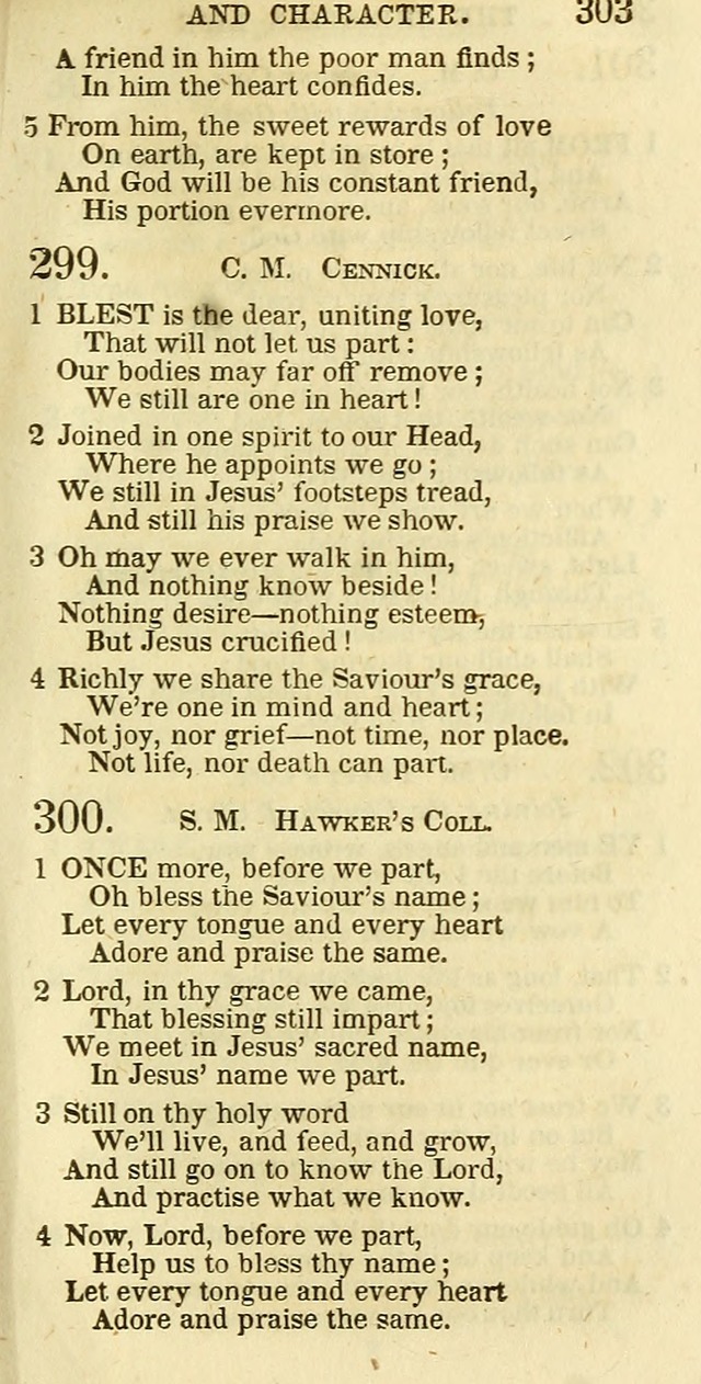 The Christian Psalmist: being a collection of psalms, hymns, and spiritual songs compiled from the most approved authors, and designed as a standard hymn book for public and social worship page 303