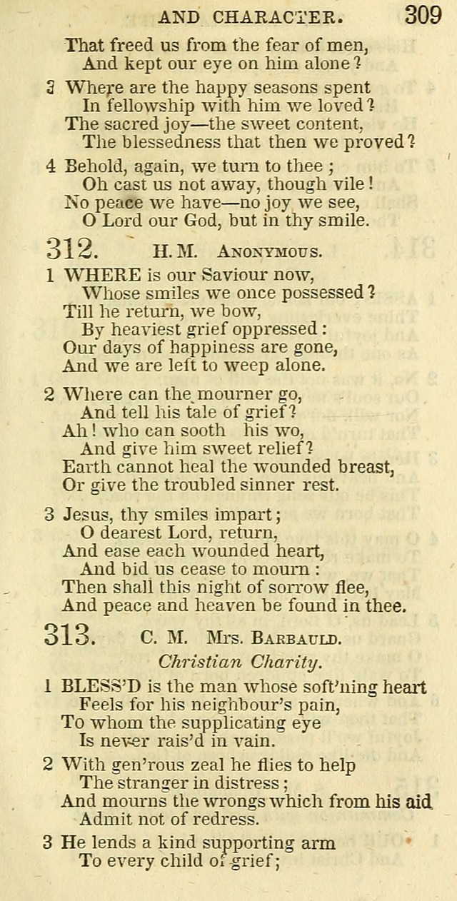 The Christian Psalmist: being a collection of psalms, hymns, and spiritual songs compiled from the most approved authors, and designed as a standard hymn book for public and social worship page 309