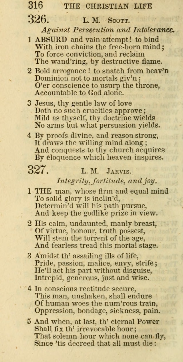 The Christian Psalmist: being a collection of psalms, hymns, and spiritual songs compiled from the most approved authors, and designed as a standard hymn book for public and social worship page 316