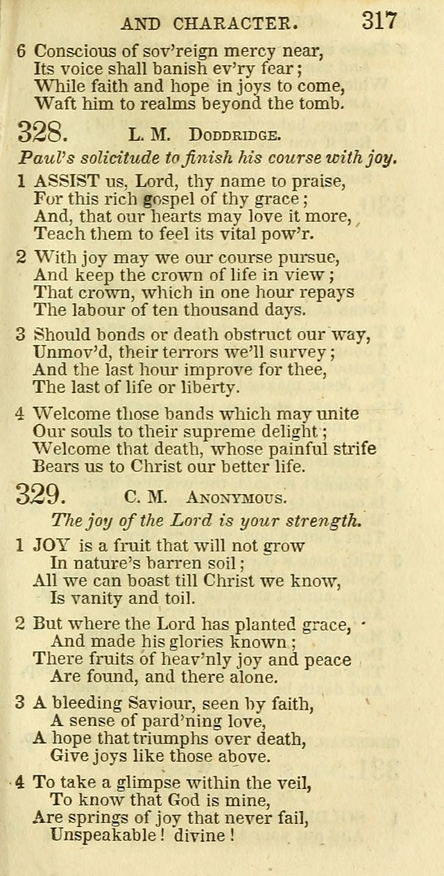 The Christian Psalmist: being a collection of psalms, hymns, and spiritual songs compiled from the most approved authors, and designed as a standard hymn book for public and social worship page 317