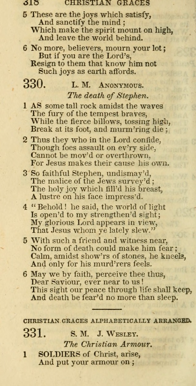 The Christian Psalmist: being a collection of psalms, hymns, and spiritual songs compiled from the most approved authors, and designed as a standard hymn book for public and social worship page 318