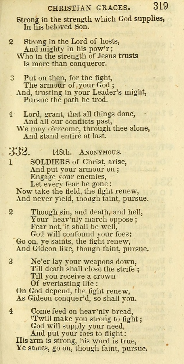 The Christian Psalmist: being a collection of psalms, hymns, and spiritual songs compiled from the most approved authors, and designed as a standard hymn book for public and social worship page 319