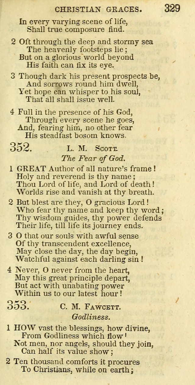 The Christian Psalmist: being a collection of psalms, hymns, and spiritual songs compiled from the most approved authors, and designed as a standard hymn book for public and social worship page 329