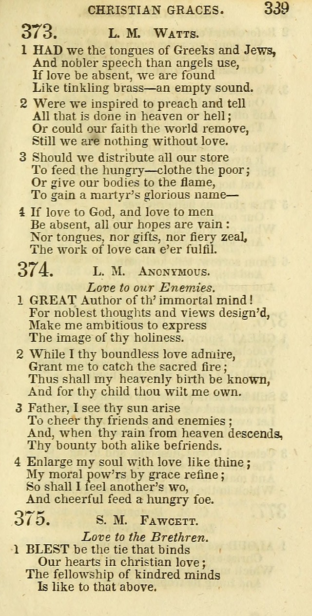 The Christian Psalmist: being a collection of psalms, hymns, and spiritual songs compiled from the most approved authors, and designed as a standard hymn book for public and social worship page 339