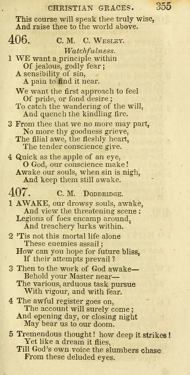 The Christian Psalmist: being a collection of psalms, hymns, and spiritual songs compiled from the most approved authors, and designed as a standard hymn book for public and social worship page 355