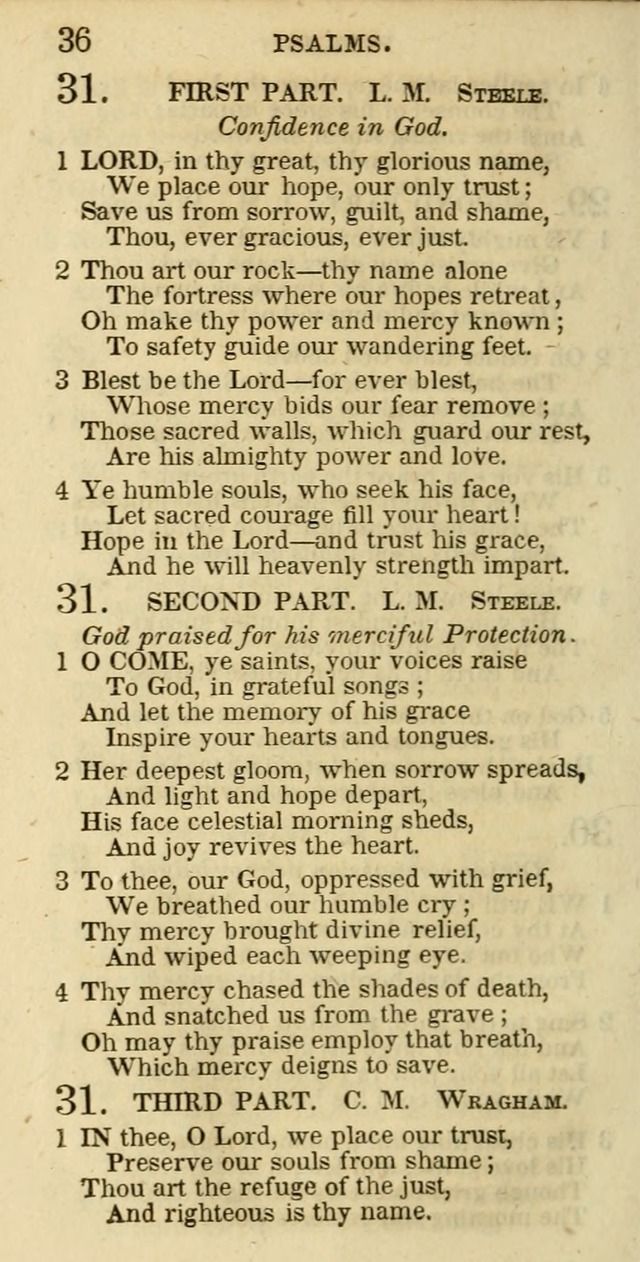 The Christian Psalmist: being a collection of psalms, hymns, and spiritual songs compiled from the most approved authors, and designed as a standard hymn book for public and social worship page 36